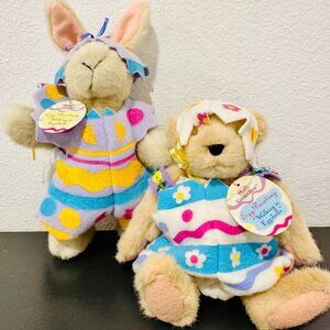 Muffy Vanderbear & Hoppy Egg Painting Walking in Eggshells Vintage 1994